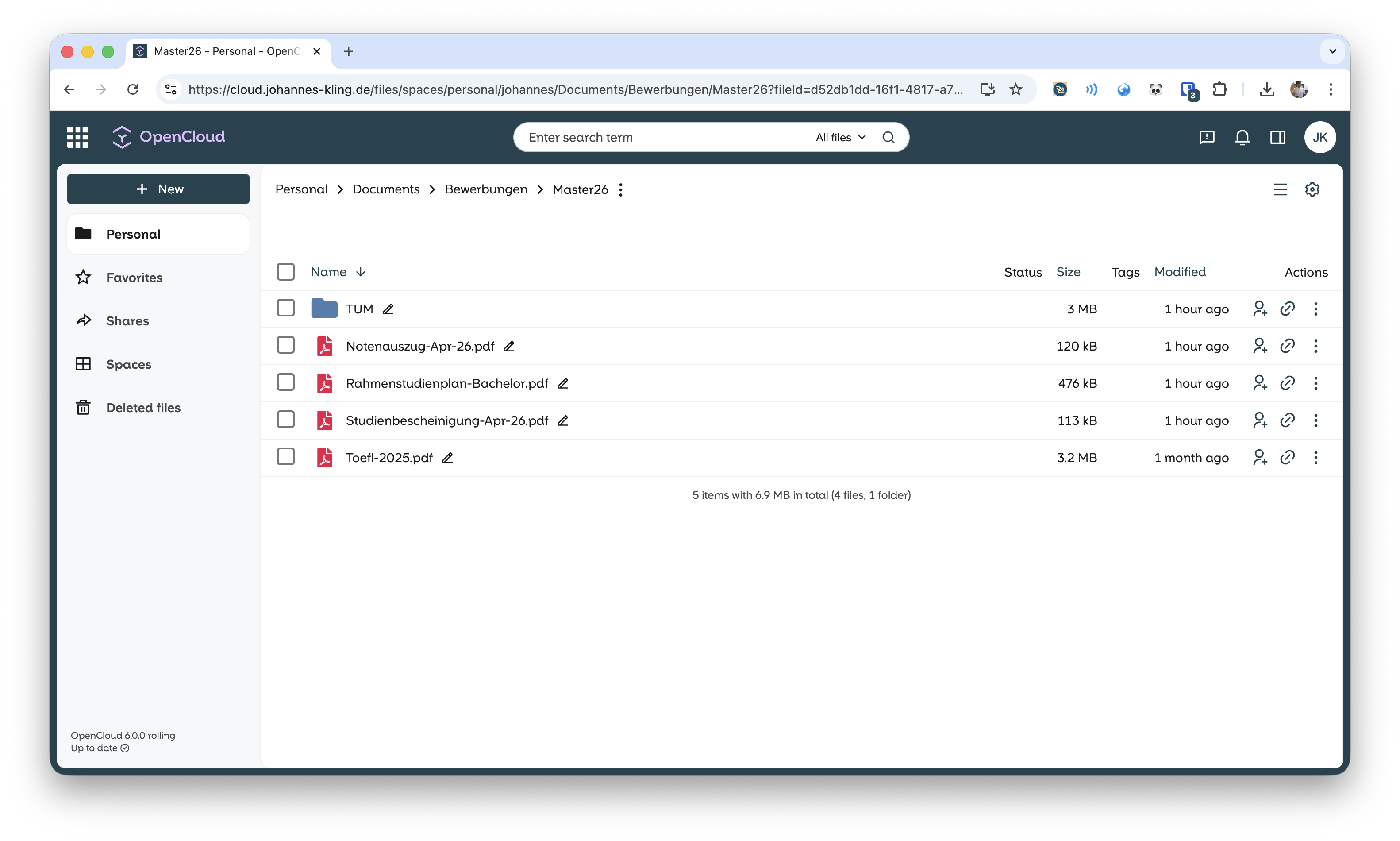 OpenCloud file browser
